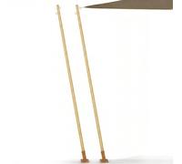 IDMarket - Lot de 2 mâts de Fixation Effet Bois pour Voile d'ombrage H.220 cm poteaux et Bases Acier