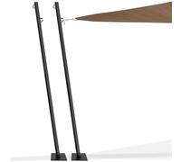 IDMarket - Lot de 2 mâts de Fixation pour Voile d'ombrage H.220 CM poteaux et Bases Acier