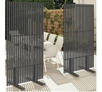 IDMARKET Lot de 2 paravents extérieurs ajourés claustra décoratif 80 x 150 cm métal gris anthracite