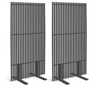 IDMarket - Lot de 2 paravents extérieurs ajourés Claustra décoratifs | En métal gris anthracite, 80 x 150 cm