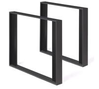 IDMarket - Lot de 2 Pieds de Table carré Phoenix Noir 75 cm