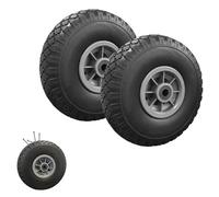 IDMarket - Lot de 2 roues increvables 250mm pour diable chariot alésage axe 16mm