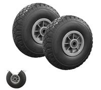 IDMarket - Lot de 2 roues increvables 250mm pour diable chariot alésage axe 16mm