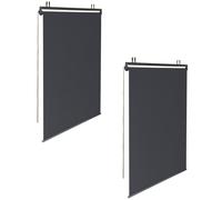 IDMarket - Lot de 2 Stores enrouleurs L.124 x H. 225 CM pour pergola Gris Anthracite
