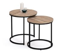 IDMarket - Lot de 2 Tables Basses gigognes Detroit Rondes 40/45 Design Industriel