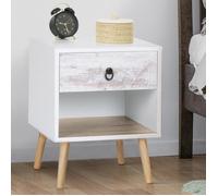 IDMARKET Lot de 2 tables de chevet BAHIA 1 tiroir avec niche scandinave