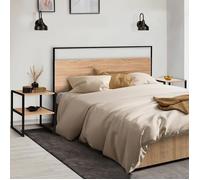 IDMarket - Lot de 2 Tables de Chevet Detroit Tables d'appoint Bois et métal Noir Design Industriel