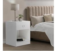 IDMarket – Lot de 2 tables de chevet Olga 1 tiroir avec niche bois blanc