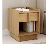 IDMARKET Lot de 2 tables de chevet ROSIE 1 tiroir et 1 niche façon hêtre design minimaliste