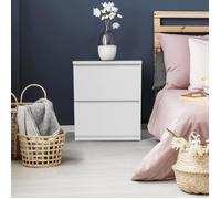 IDMarket – Tables de chevet TOMI – Lot de 2, 2 tiroirs – Bois blanc