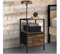 IDMARKET Lot de 2 tables de chevet UTAH 1 tiroir et 1 niche effet HAWKINS