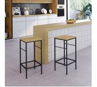 IDMarket - Lot de 2 tabourets de bar Detroit - design industriel - Multicolore