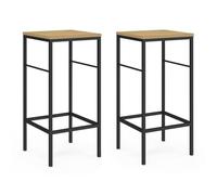 IDMarket - Lot de 2 tabourets de Bar Detroit Design Industriel