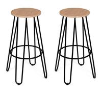 IDMarket - Lot de 2 tabourets de bar Dublin assise ronde design industriel multicolore