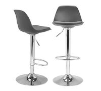 IDMarket - Lot de 2 tabourets de Bar Karl Design Gris