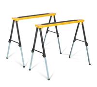 Lot de 2 tréteaux télescopiques pliables large plateau antiglisse