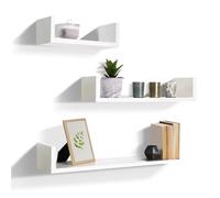 IDMarket - Lot de 3 étagères murales Blanches