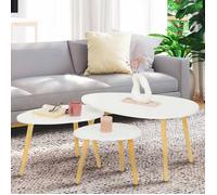 IDMarket - Lot de 3 tables basses gigognes GAIA - laquées blanc scandinave