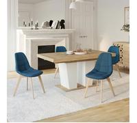 Lot De 4 Chaises Gaby Bleues En Tissu Pour Salle À Manger