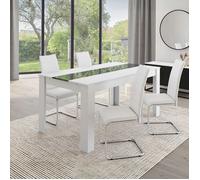 IDMarket Chaises Mia Blanches pour salle à manger – Lot de 4