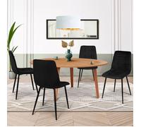 IDMARKET Lot de 4 chaises de salle à manger MILA en velours noir