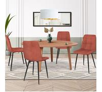 IDMarket – Lot de 4 chaises Mila en velours terracotta pour salle à manger