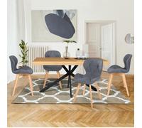 IDMarket Lot de 4 chaises de salle à manger ROBINE tissu gris H. 79 cm