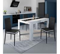 IDMARKET Lot de 4 chaises de salle à manger ROMANE assise matelassée noir