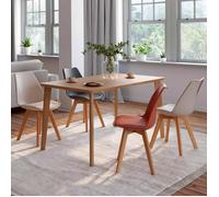 IDMARKET Lot de 4 chaises de salle à manger SARA scandinaves gris foncé, terracotta, beige x2