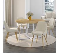 IDMARKET Lot de 4 chaises de salle à manger THALYA en velours beige