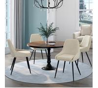 IDMARKET Lot de 4 chaises de salle à manger THALYA en velours beige