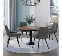Lot de 4 chaises thalya en velours gris foncé avec accoudoirs