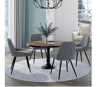 IDMARKET Lot de 4 chaises de salle à manger THALYA en velours gris