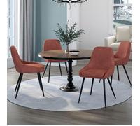 IDMARKET Lot de 4 chaises de salle à manger THALYA en velours orange