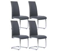 IDMarket Lot de 4 chaises de salle à manger MIA - pieds chromés gris