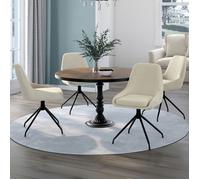 IDMarket Chaises pivotantes THALYA – Lot de 4 velours beige avec accoudoirs