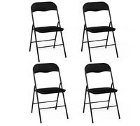 IDMarket - Lot de 4 chaises Pliantes KITY Noires en PU