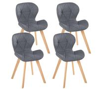 IDMarket Lot de 4 chaises de salle à manger ROBINE tissu gris H. 79 cm