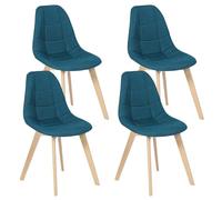 Lot De 4 Chaises Gaby Bleues En Tissu Pour Salle À Manger