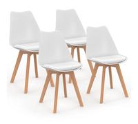 IDMarket - Lot de 4 chaises scandinaves SARA Blanches pour Salle à Manger