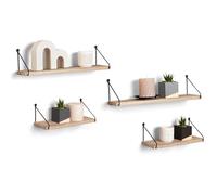 IDMarket – Lot de 4 étagères murales LILY – design industriel – Marron G
