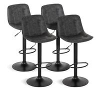 IDMarket - Lot de 4 tabourets de Bar Denver Gris Vintage