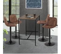 IDMarket Tabourets de bar DENVER Lot de 4 Marron Vintage