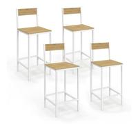 IDMarket - Lot de 4 tabourets de Bar Detroit avec Dossier Chaise de Cuisine Design Industriel