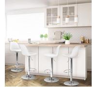 IDMARKET Lot de 4 tabourets de bar KARL design blanc