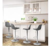 IDMarket – Tabourets de bar KARL – Lot de 4 – design gris