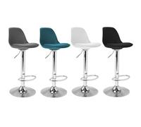 IDMarket Tabourets de bar KARL – Lot de 4 multicolores (gris foncé, bleu canard, blanc, noir)