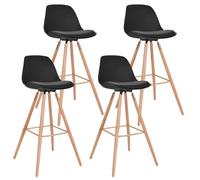 IDMARKET Lot de 4 tabourets de bar SARA noir