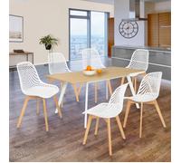 IDMARKET Lot de 6 chaises de salle à manger MANDY scandinaves blanc