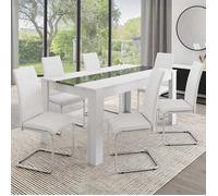 Lot de 6 chaises mia blanches pour salle à manger